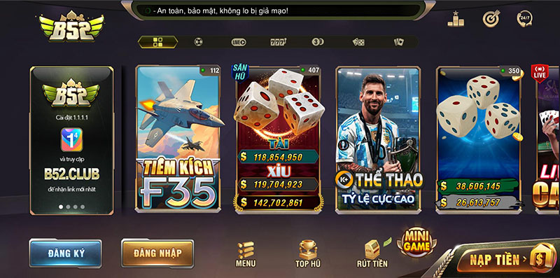 Kho game đa dạng tại B52